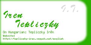 iren tepliczky business card